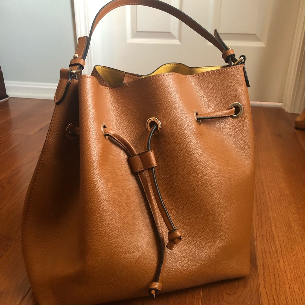 H&M Large Brown Bucket Purse with Coin Purse